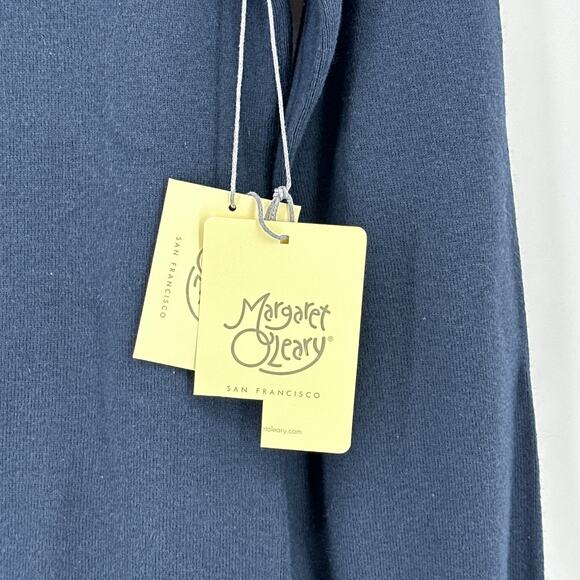 Margaret O'Leary Leila Button Cuff Ruffled Mock Neck Sweater Sz S Slate Blue - Picture 5 of 8